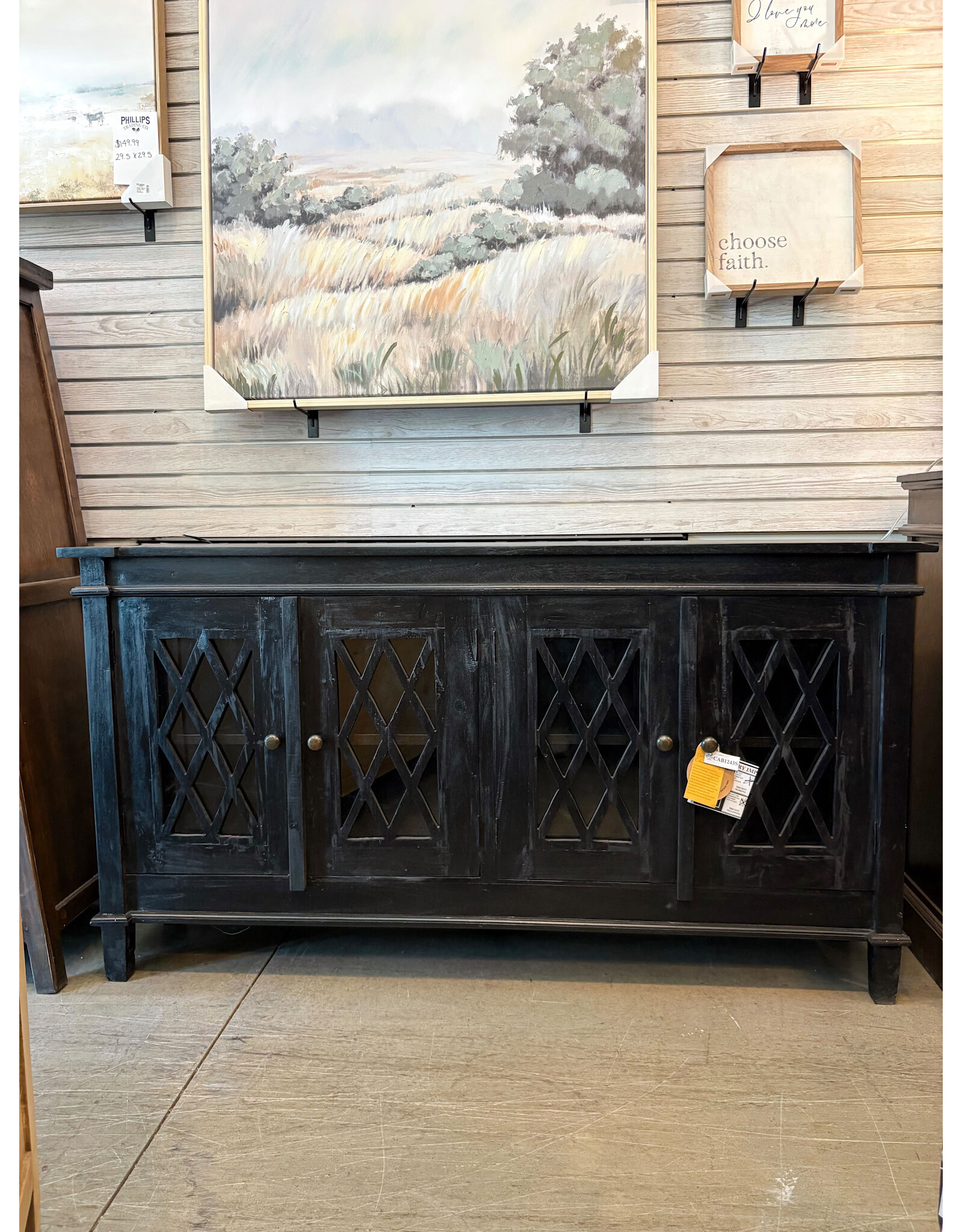 CAB1243 Glazed Credenza 4GD 64.2x13.3x34.6"H