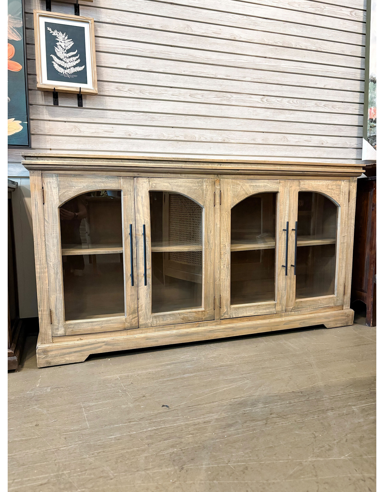 CAB349 Glazed Credenza 4GD w/Bar Handle 72x16.8x38.2"H