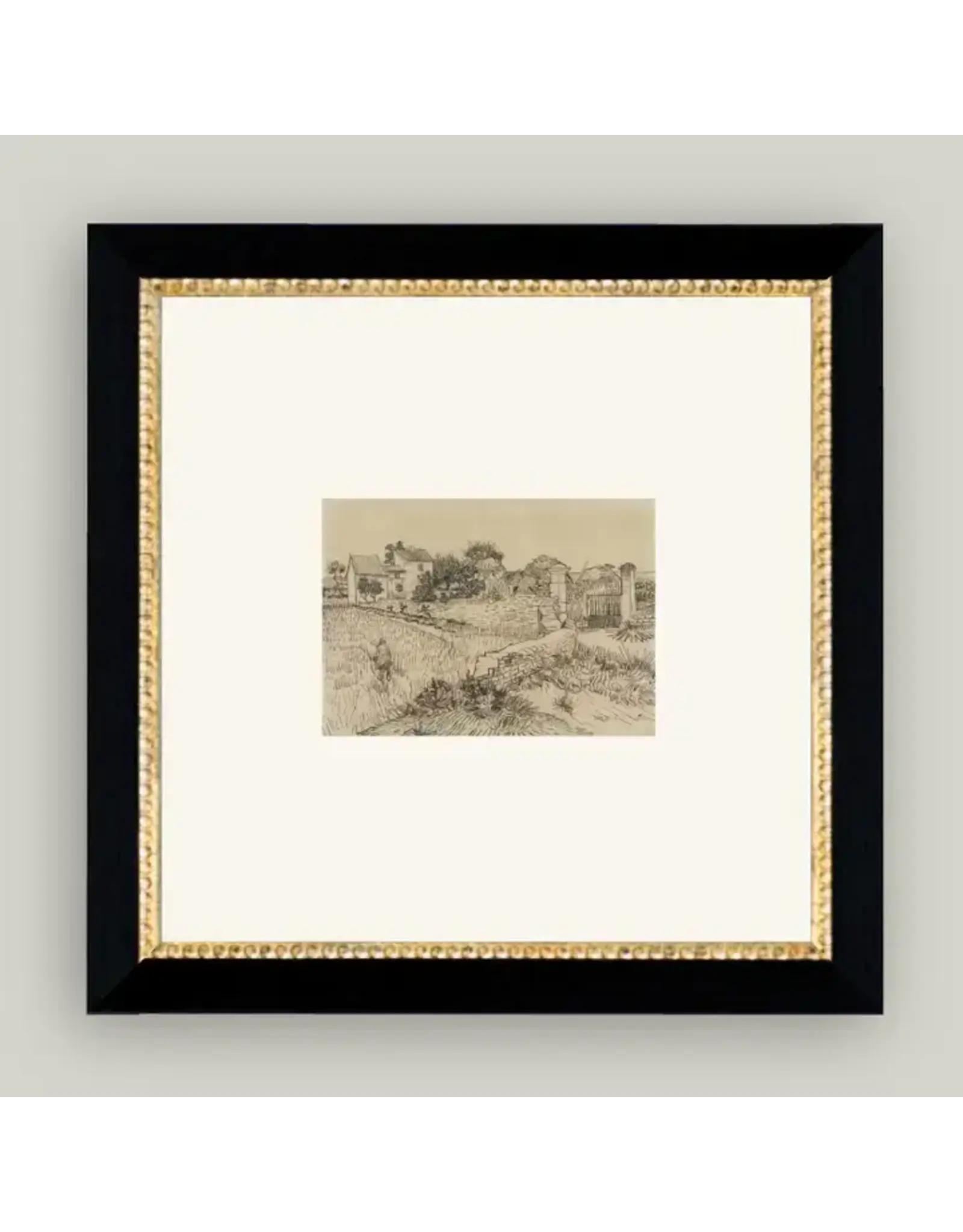 Tuscan Village Framed Antique Art 8x8