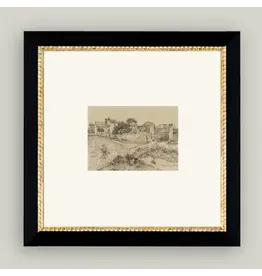 Tuscan Village Framed Antique Art 8x8