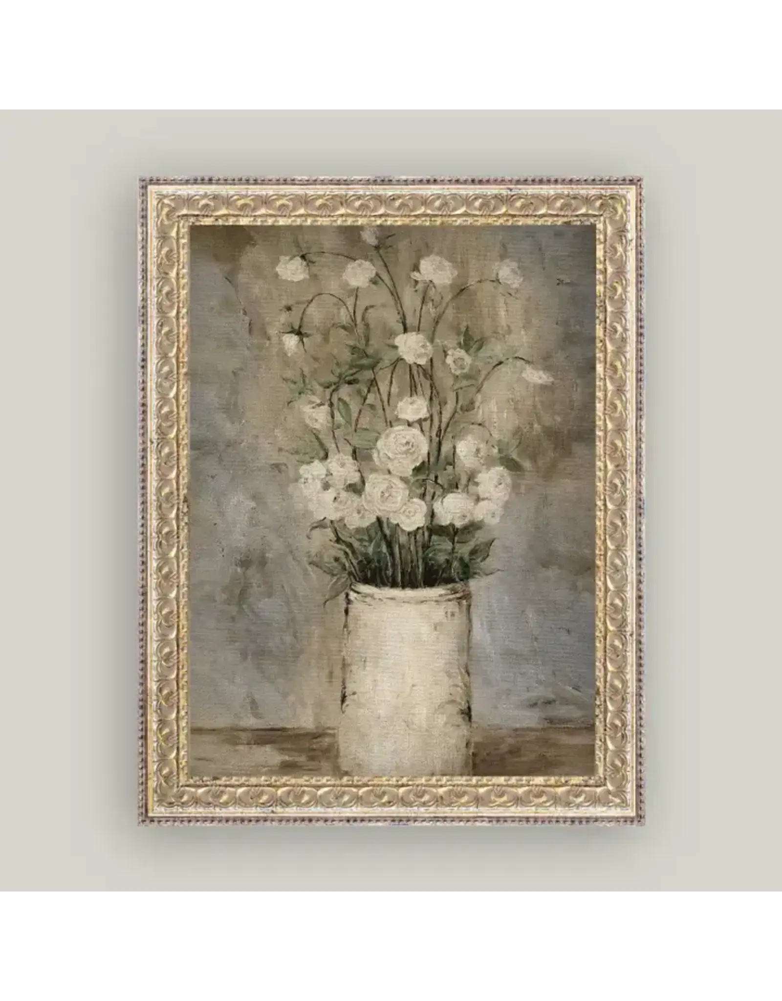 Long Stem Roses Framed Antique Art 12x16