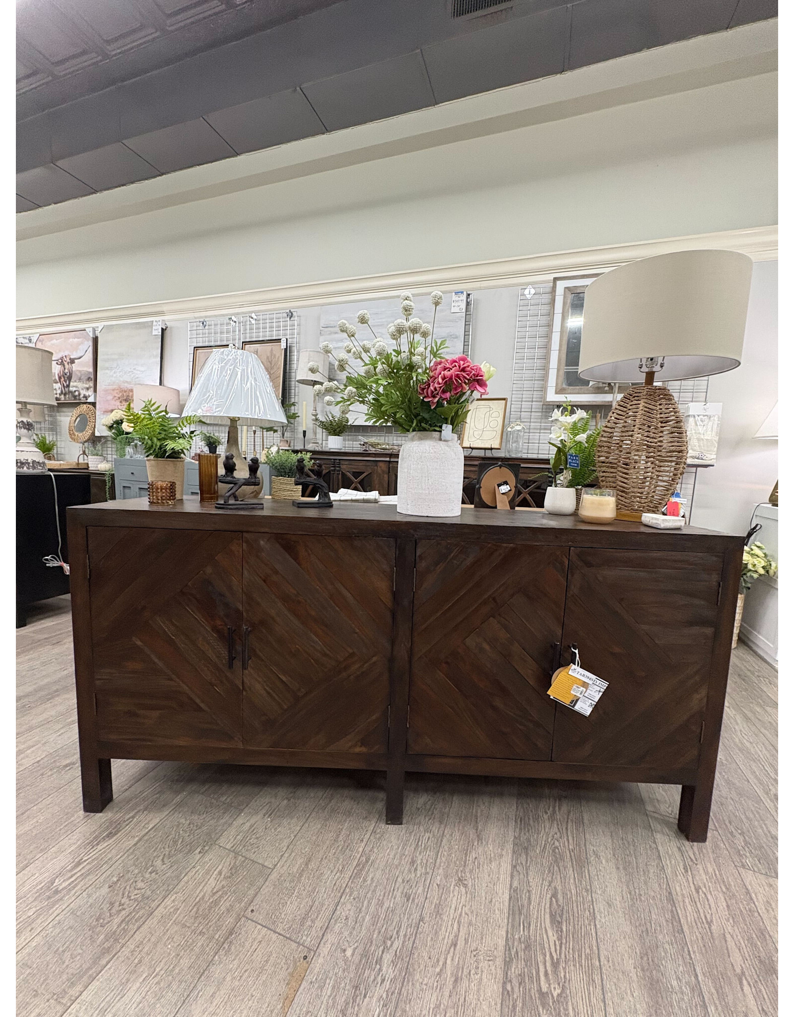 TAB394 Diamond Sideboard 4 dr 58.8x17.7x34.2"H