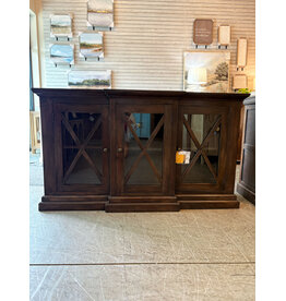 CAB369 X Glazed Credenza 3GD w/X Panel detail 66.5x18.5x38.2"H