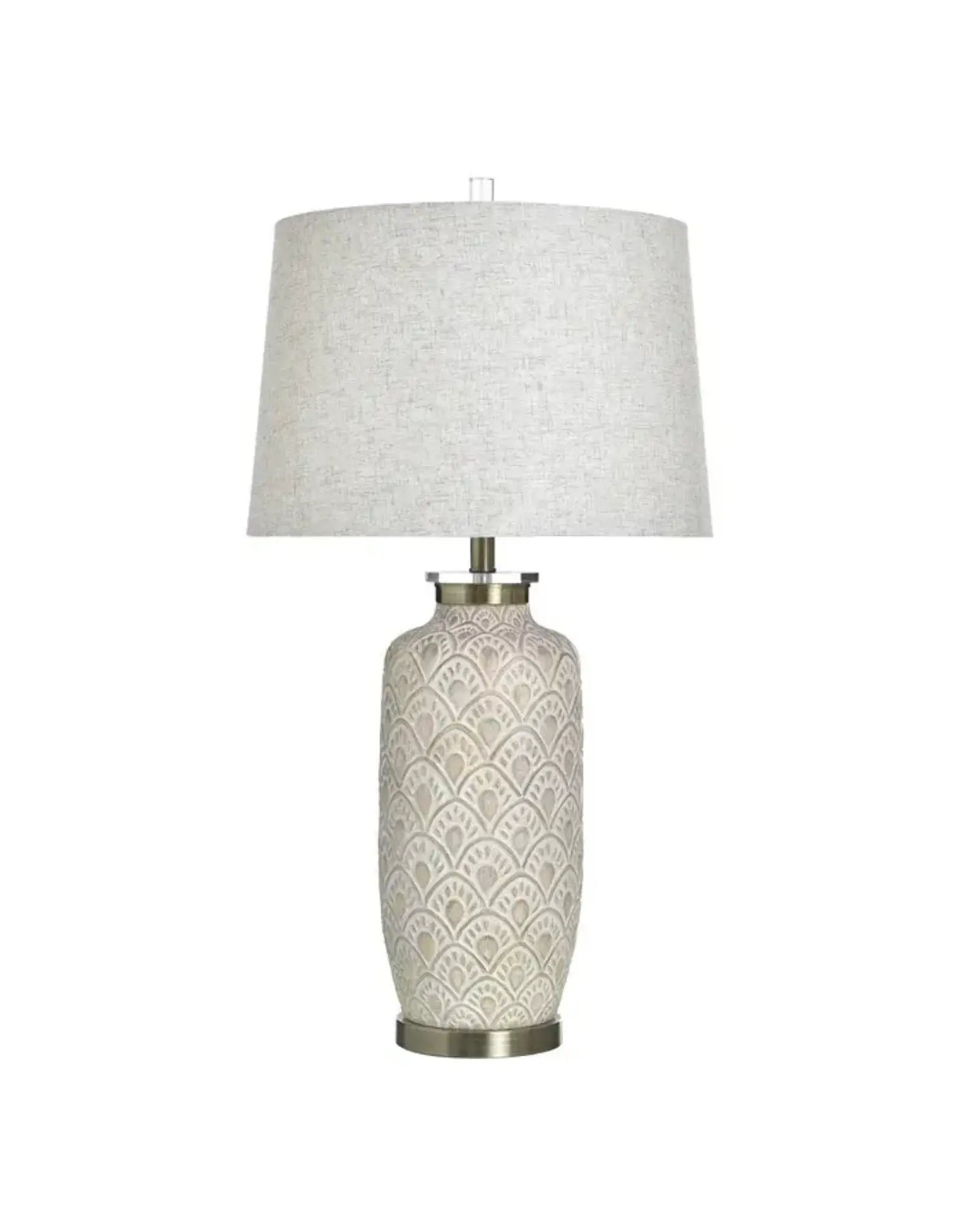 KHL335364 WHITE WASH TAUPE Table Lamp 33X18X18in