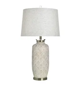 KHL335364 WHITE WASH TAUPE Table Lamp 33X18X18in