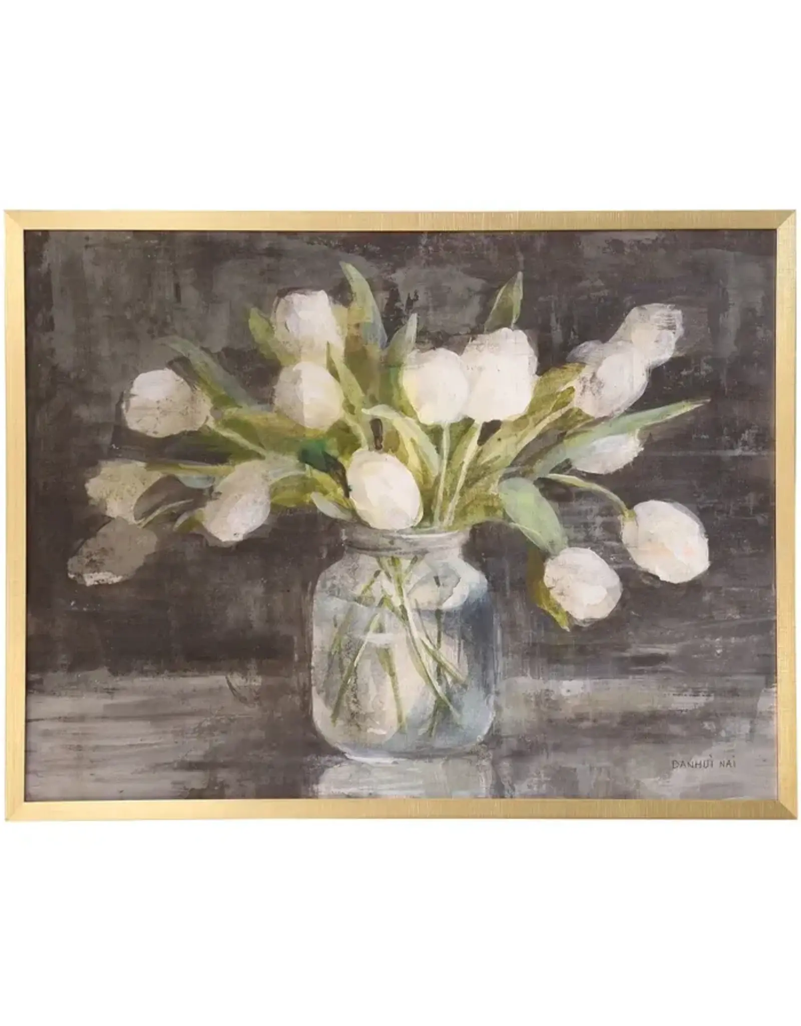 TDW50044 APRIL TULIPS Framed Canvas Made in USA 42X32in