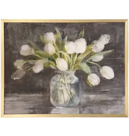 TDW50044 APRIL TULIPS Framed Canvas Made in USA 42X32in