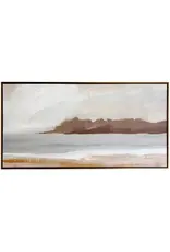 WM51302 LAKE BEACH Framed Canvas Made in USA 30X60in Ht.
