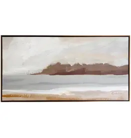 WM51302 LAKE BEACH Framed Canvas Made in USA 30X60in Ht.