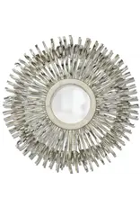 IMI12815 WHITE WASH ROUND LIANA VINE MIRROR 39w X 39ht X 2d