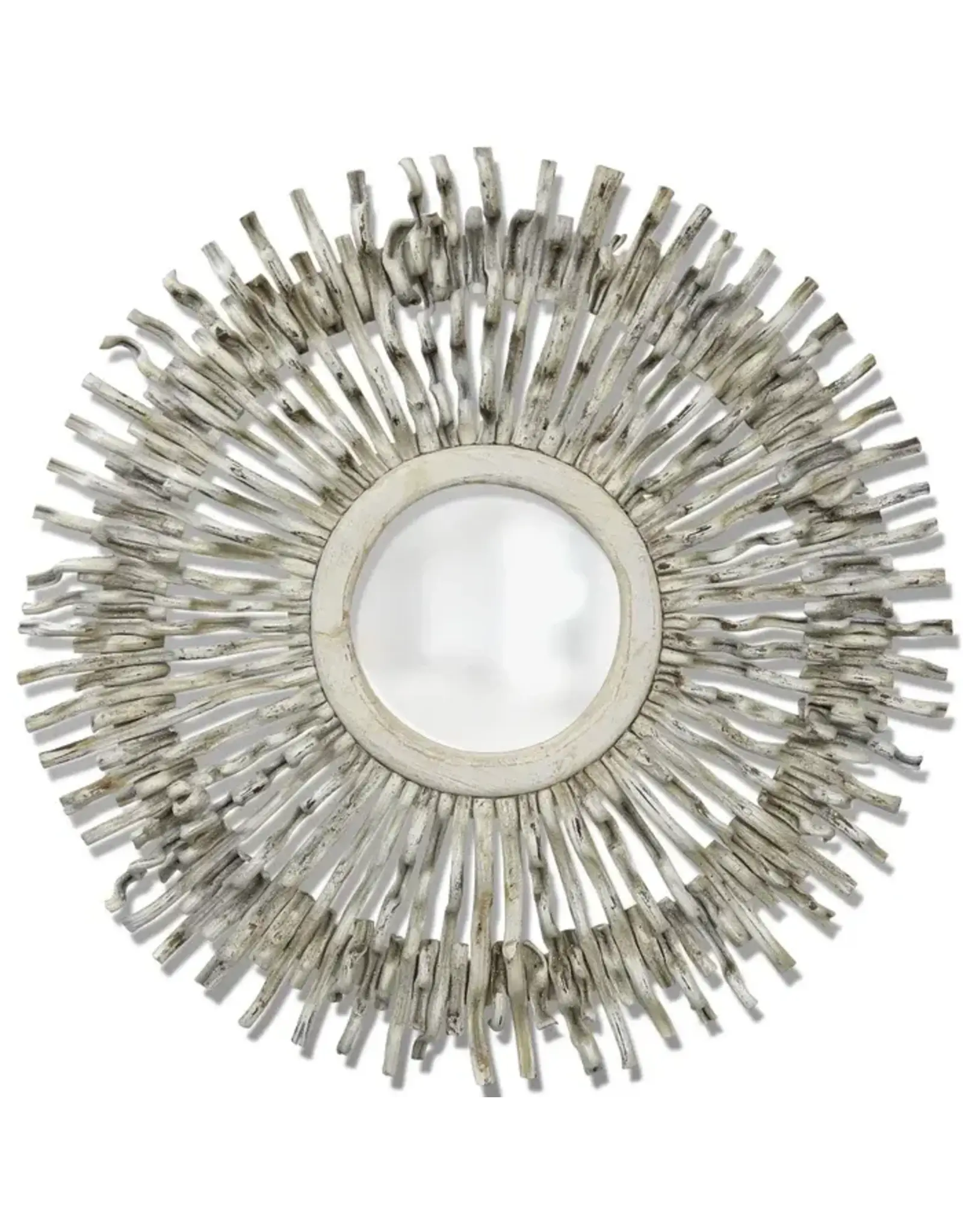 IMI12815 WHITE WASH ROUND LIANA VINE MIRROR 39w X 39ht X 2d