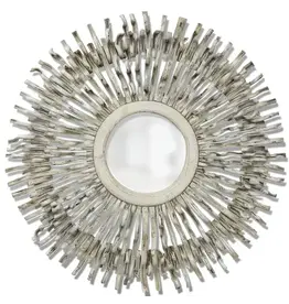 IMI12815 WHITE WASH ROUND LIANA VINE MIRROR 39w X 39ht X 2d