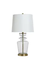 KHL334863 CLEAR LIGHT BRASS | Glass Table lamp | 30in ht. X 16in w. X 16in d.