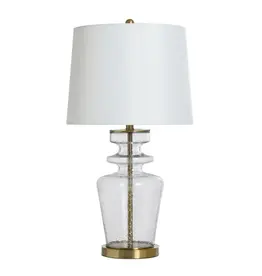 KHL334863 CLEAR LIGHT BRASS | Glass Table lamp | 30in ht. X 16in w. X 16in d.