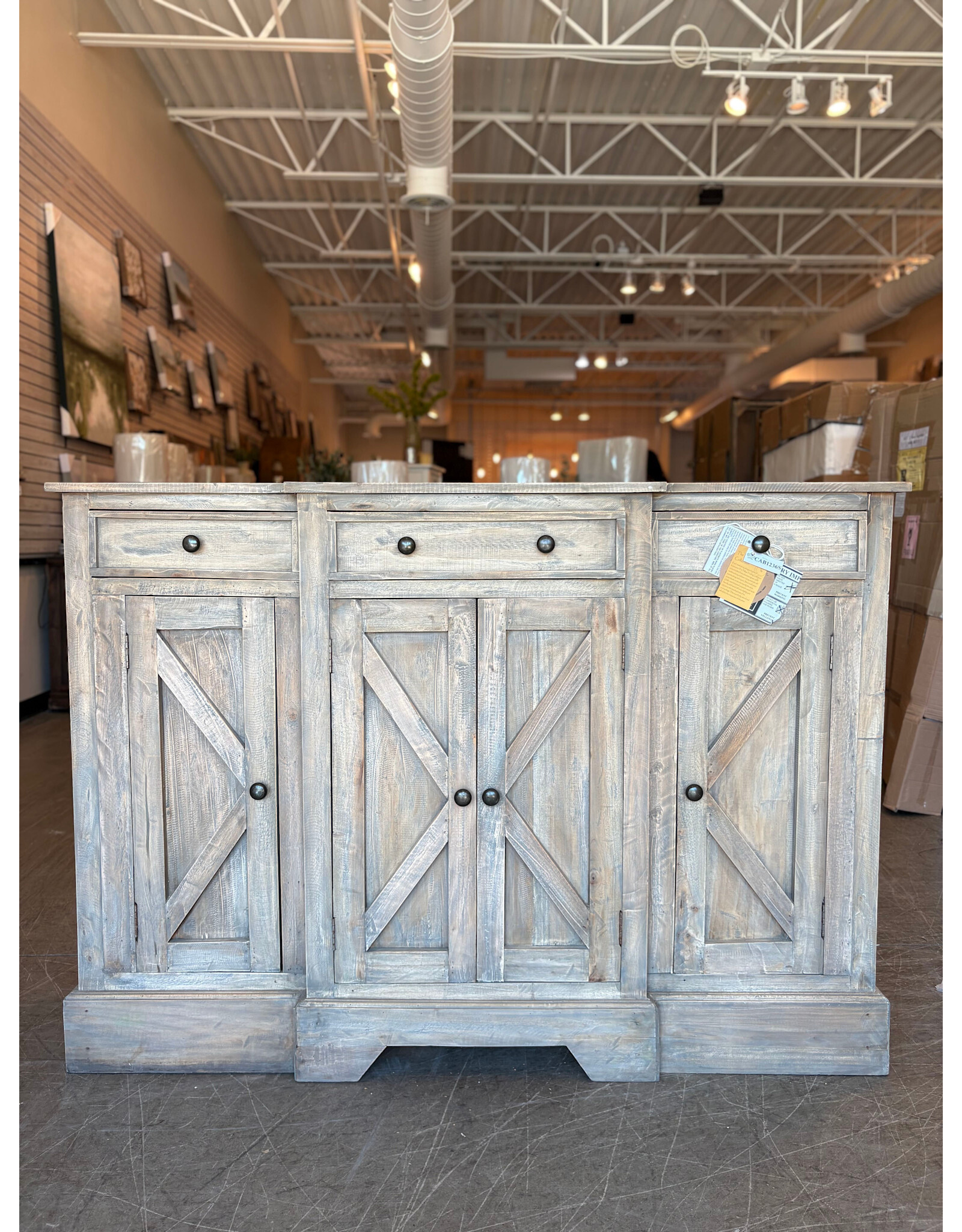 Cab1236 Barn Sideboard 3drw 3dr 59.4x14.6x42.2"H