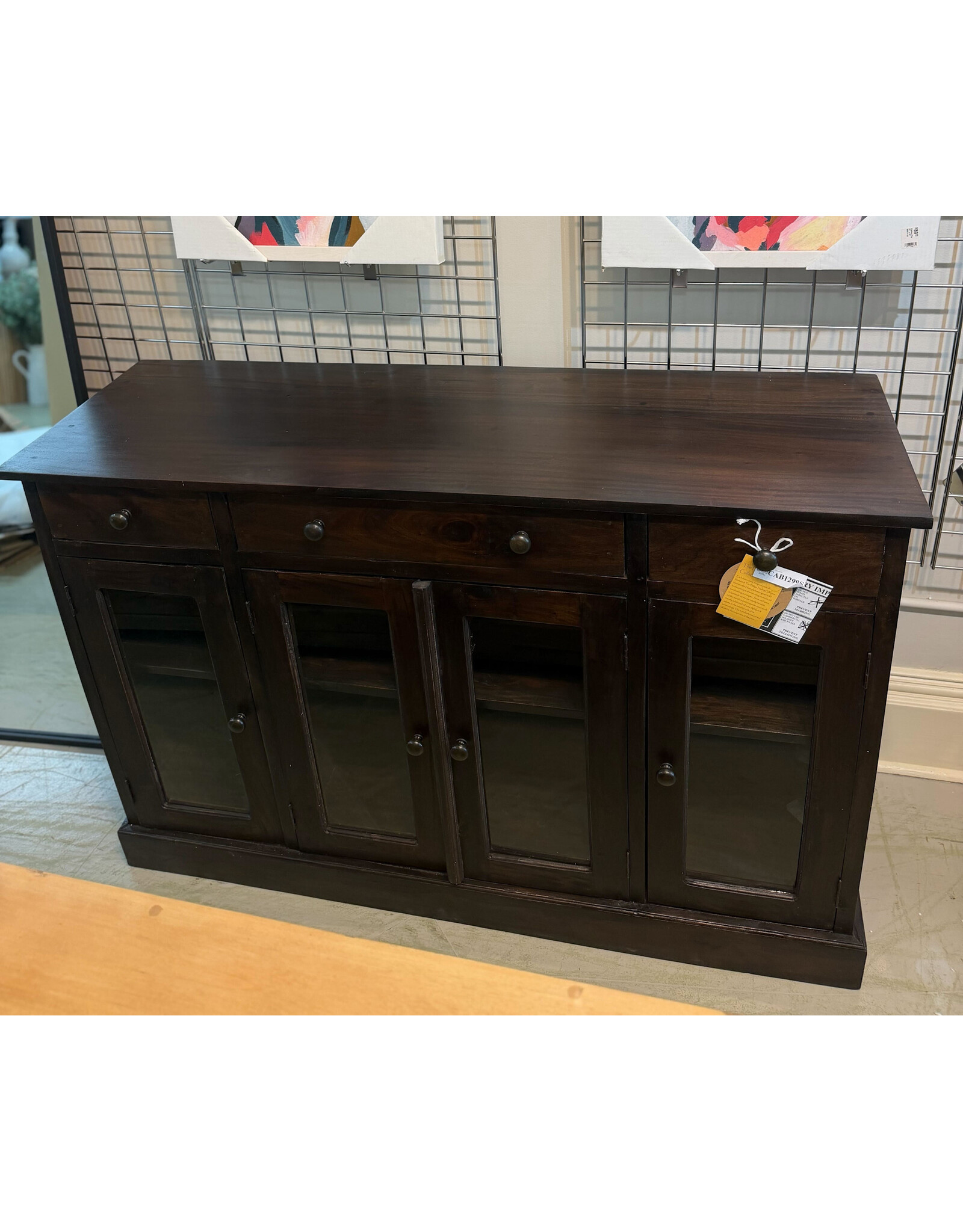CAB1299 Glazed Sideboard 4GD 3drw w/RG 54.1x17.3x35.8"H