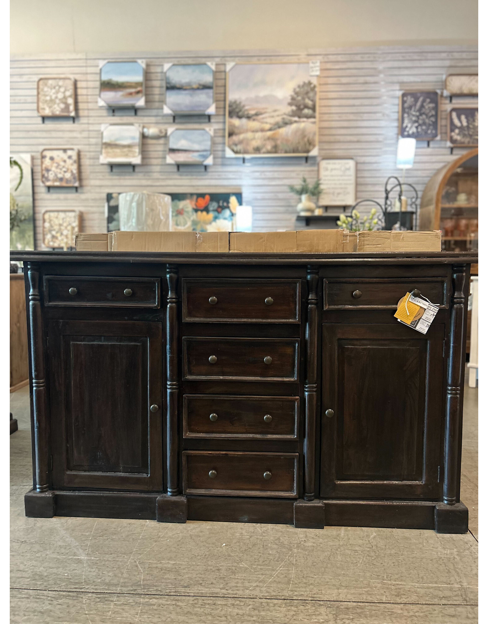 CAB1700 American Credenza 2 Panel Dr 6 Drw W/RG 68.1x17.7x40.5
