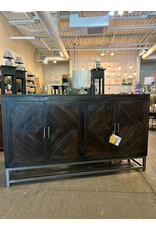 CAB337 Hampshire Sideboard 4Drs Steel Base 66.5x16.8x38.6"H