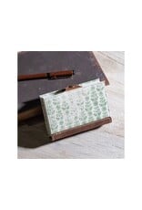 5.5" GREEN FLORAL CANVAS LEATHER JOURNAL