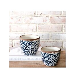 BLUE DAMASK PLANTERS SMALL 5X5X4.5