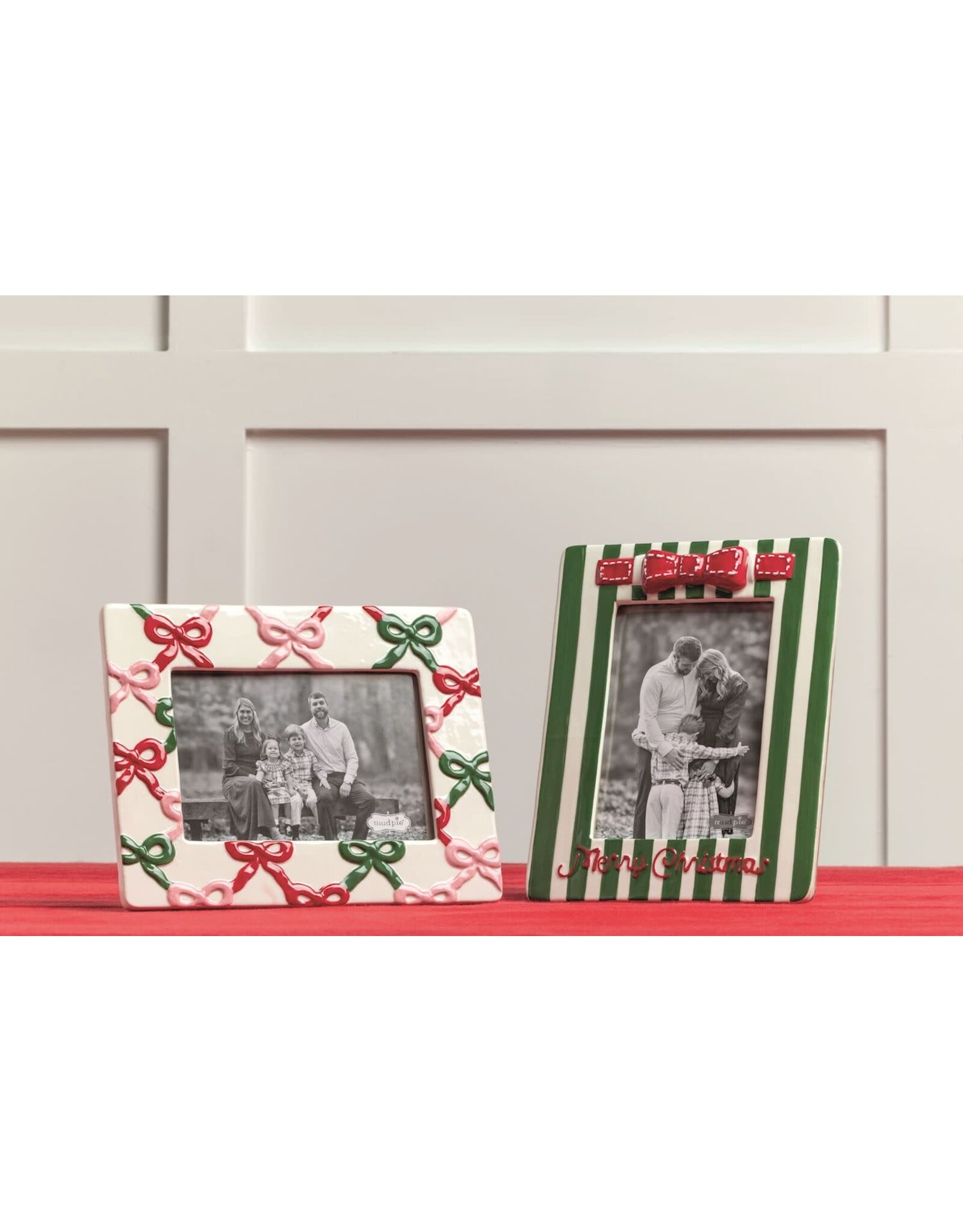 GREEN STRIPE CERAMIC BOW FRAME