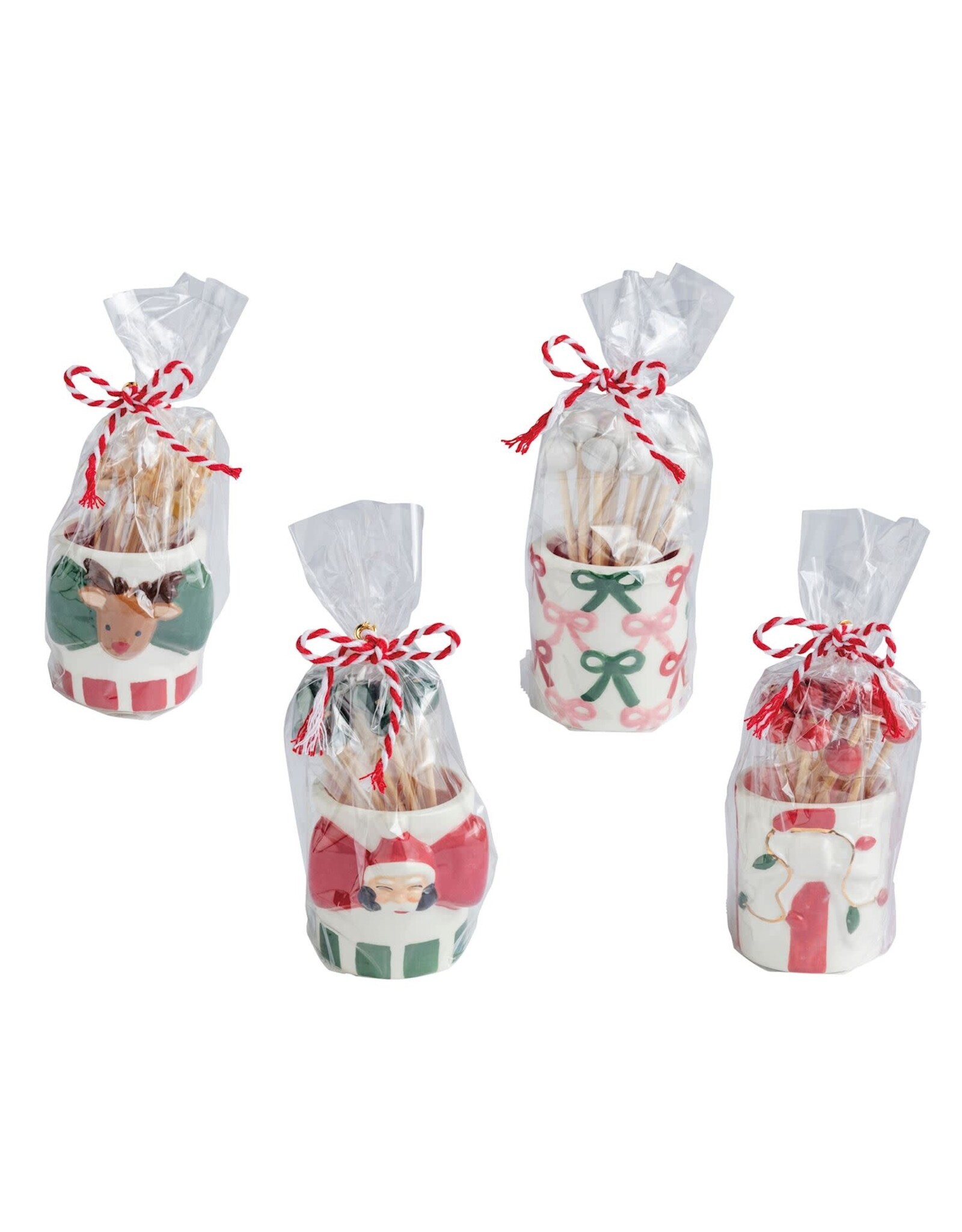 WHITE BOW TOOTHPICK HOLDER