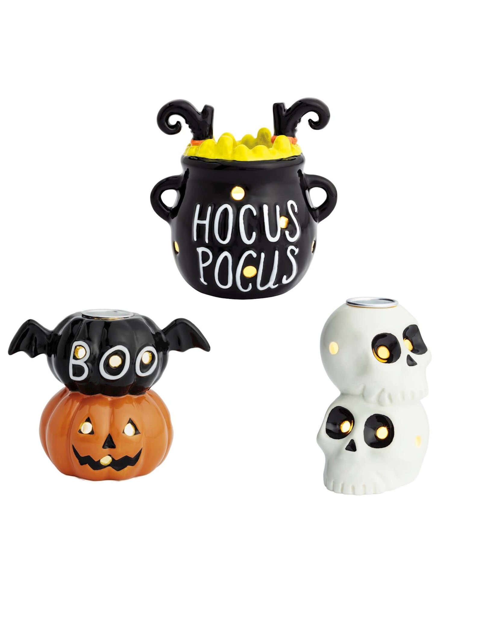 BOO PUMPKIN LED TAPER HOLDER