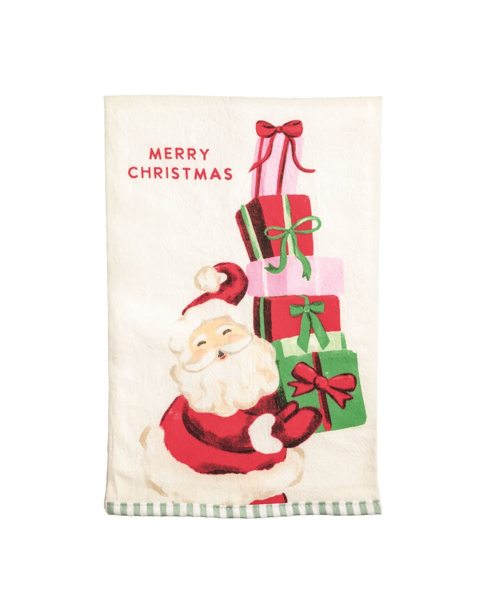 PRINTED SANTA PRESENT TOWEL