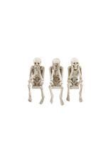 Resin See/Hear/Speak No Evil Skeleton White & Black, 3 Styles