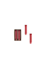 S/2 4-3/4"H Giftbox Taper Candle Small, Pink w Red Bow