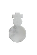 8"L x 4-3/4"W Marble Snowman Shaped Spoon Rest, White