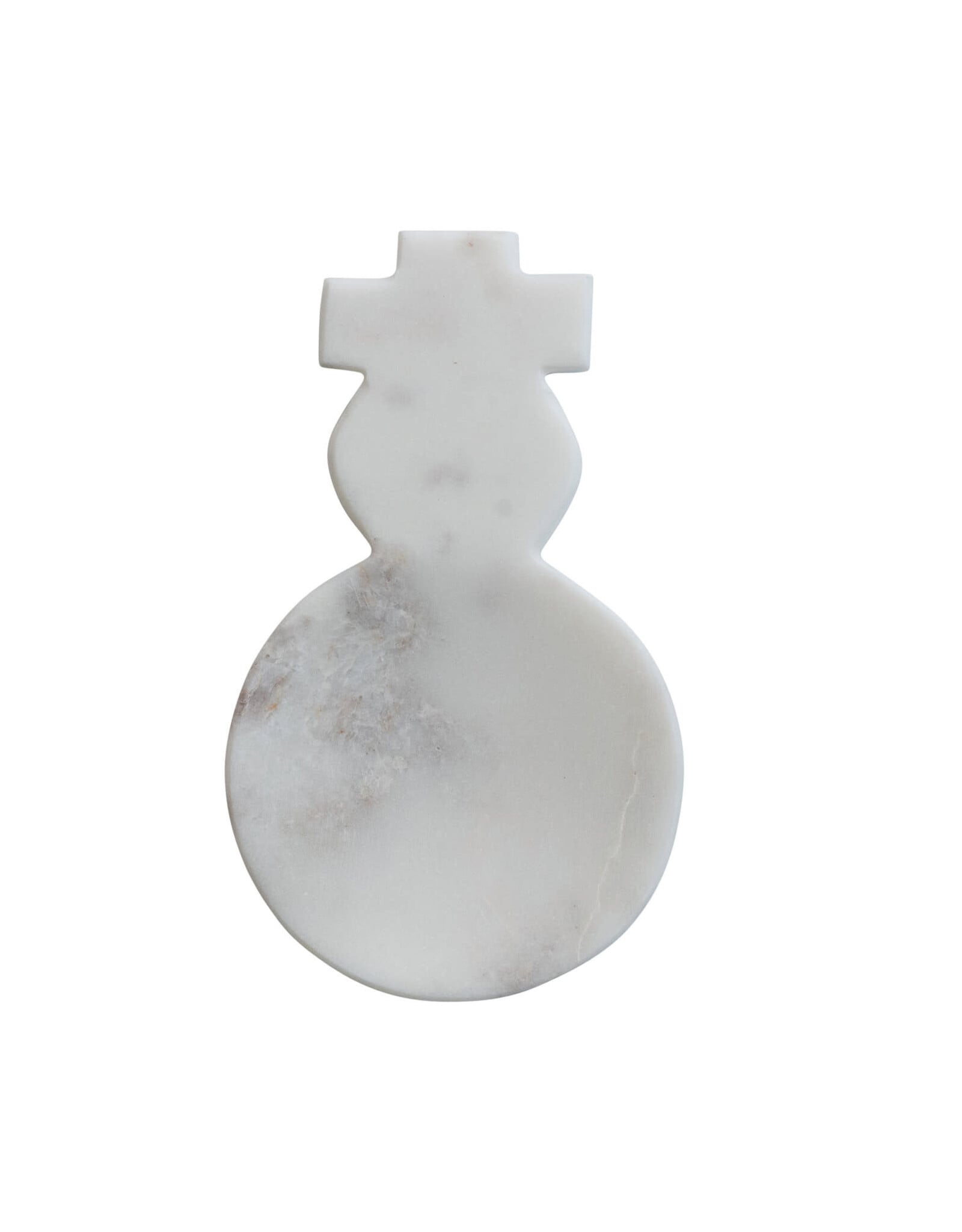 8"L x 4-3/4"W Marble Snowman Shaped Spoon Rest, White