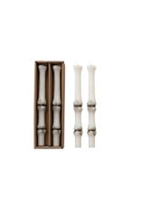 S/2 Unscented Bone Taper Candle In Box, Cream