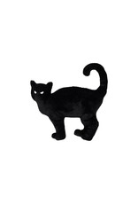 Fabric Cat Shaped Pillow, Black