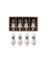 S/4 Unscented Ghost Taper Candles in Box White & Black