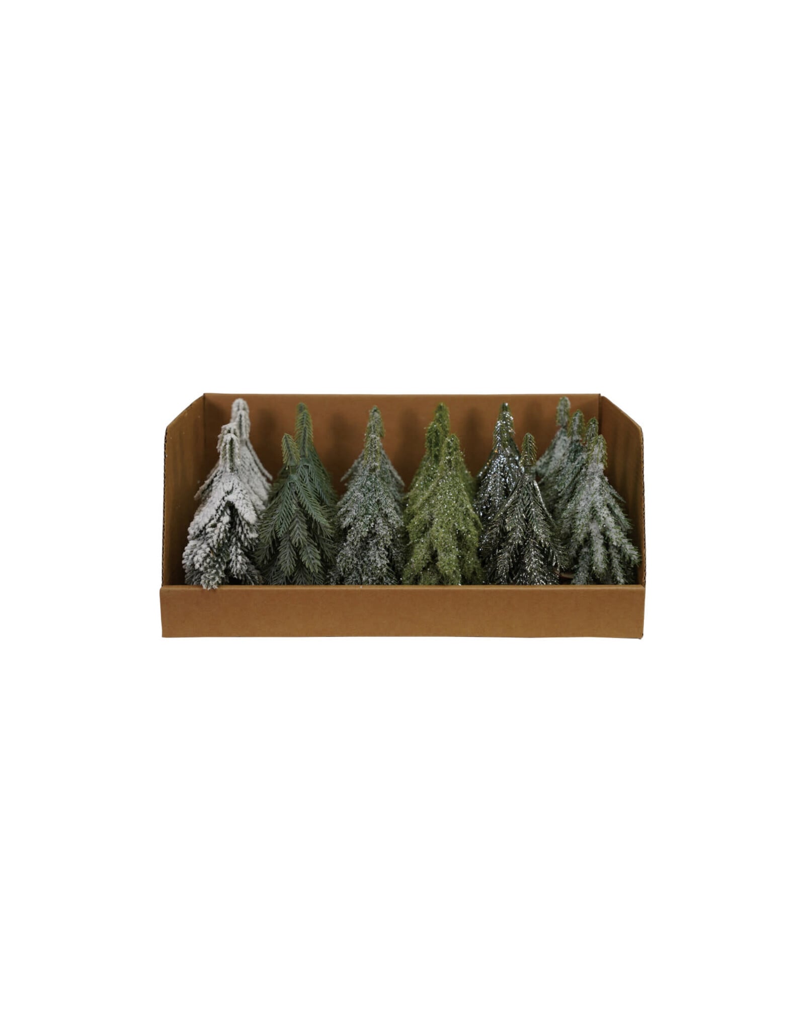 Faux Evergreen Trees w/ Wood Slice Bases EACH XS7692