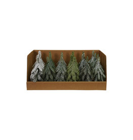 Faux Evergreen Trees w/ Wood Slice Bases EACH XS7692