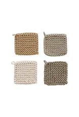 DF5469A 8" Square Cotton Crochet Pot Holder Each