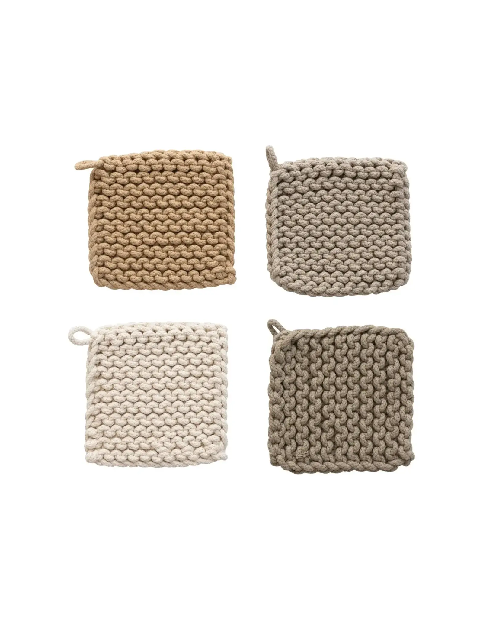 DF5469A 8" Square Cotton Crochet Pot Holder Each