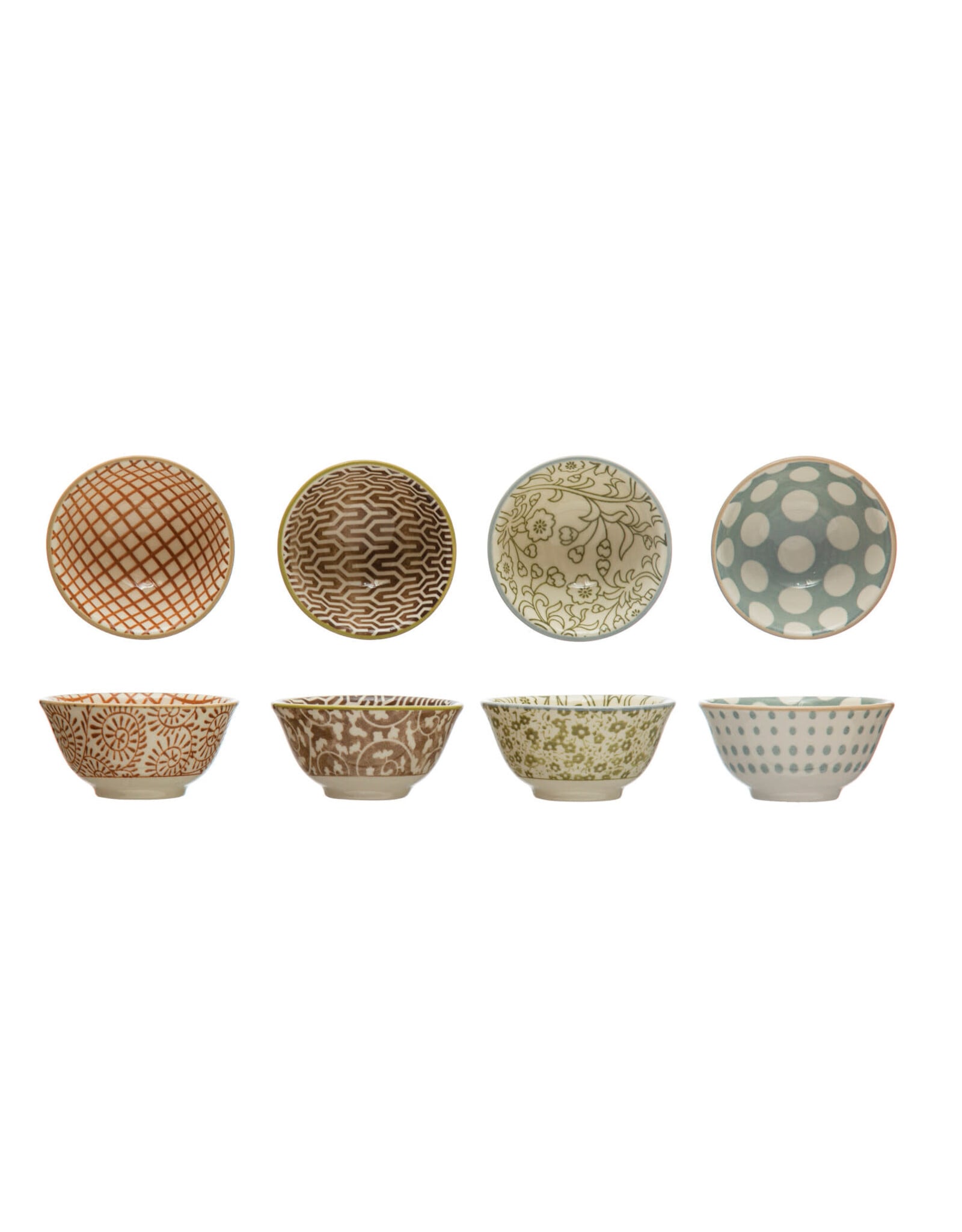 DF7207A 2-1/2" Round Stoneware Pinch Pot w/ Patterns Each