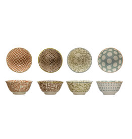 DF7207A 2-1/2" Round Stoneware Pinch Pot w/ Patterns Each