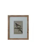 DG2574 MDF & Burl Wood Veneer Photo Frame w White Mat, Natural
