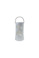 7-1/4"Rdx14-1/2"H Stoneware Ghost Lantern w Metal Handle