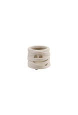 HX1967 Terra-cotta Mummy Lantern with Cut-Outs, White