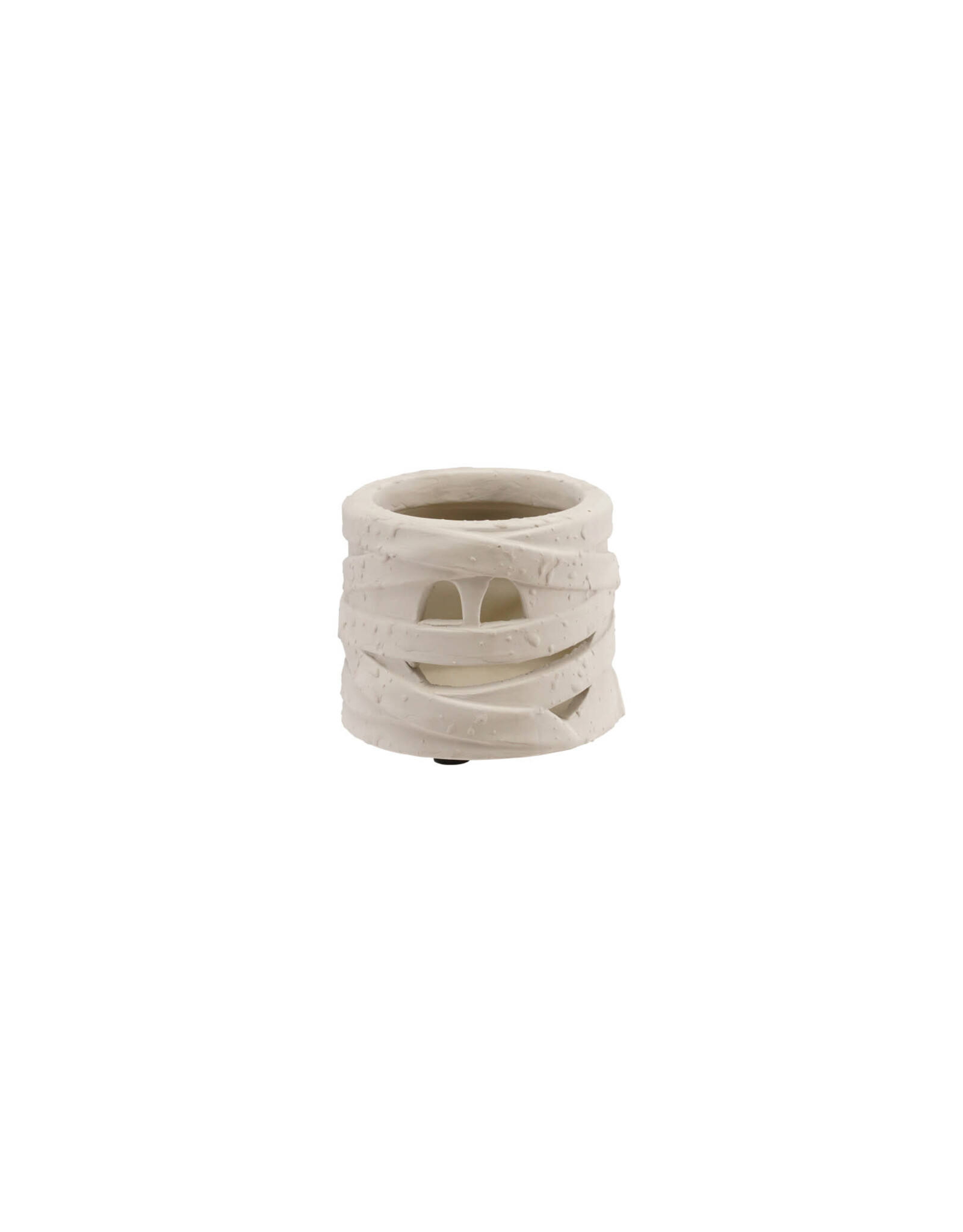 HX1967 Terra-cotta Mummy Lantern with Cut-Outs, White