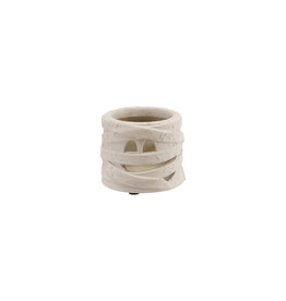 HX1967 Terra-cotta Mummy Lantern with Cut-Outs, White