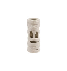 HX1968 Terra-cotta Mummy Lantern with Cut-Outs, White