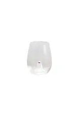 HX1986 18 oz. Stemless Wine Glass with Hand-Blown Ghost Inside, White & Black