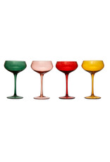 4-1/4" Round x 6-3/4"H 8 oz. Stemmed Champagne/Coupe Glass, 4 Colors Each XS2248A