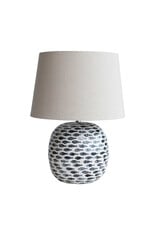 DF7109 13-1/4"Rnd x 20-1/2"H Capiz &  Bamboo Table Lamp, Blue